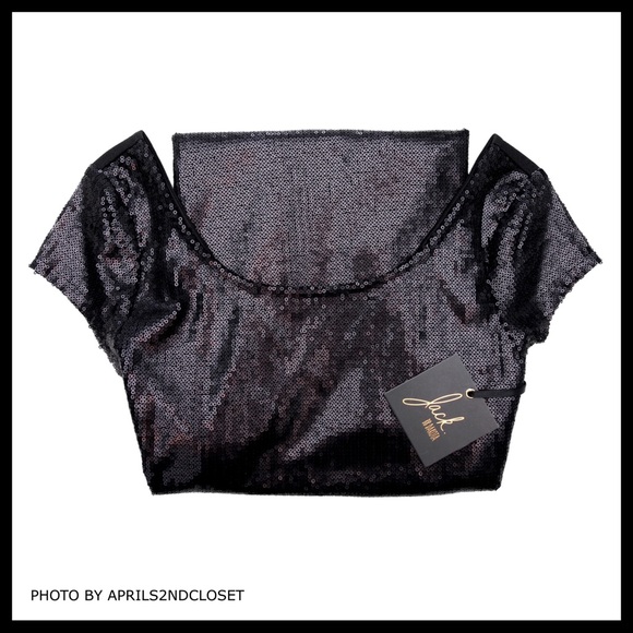 BLACK SEQUIN COCKTAIL MINI TUNIC DRESS - Picture 6 of 8